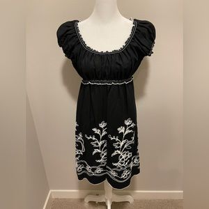 Max Edition Empire Waist, Embroidered Dress